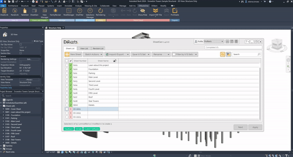 SheetGen apply new sheets